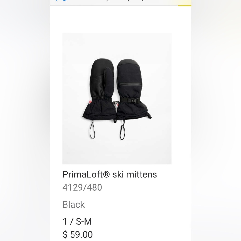 Black Ski Mittens (Women’s Small)